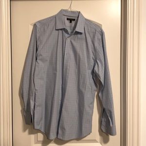 Blue patterned long sleeve shirt